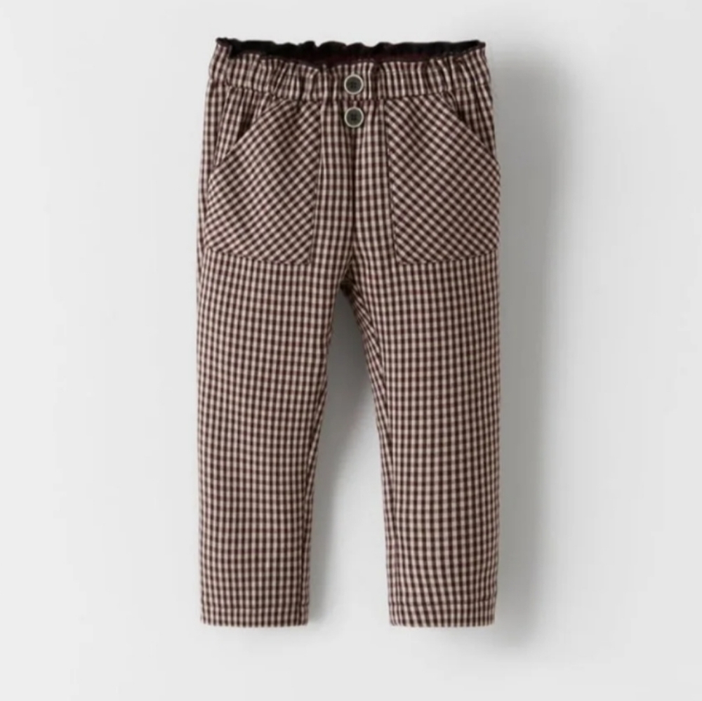 Zara girls plaid pants
